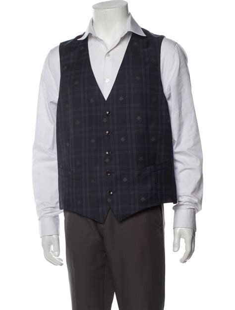 gucci vest bee suit|Gucci Bee Accent Plaid Print Suit Vest w/ Tags .